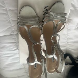 Manolo Blahnik silver heels only used once